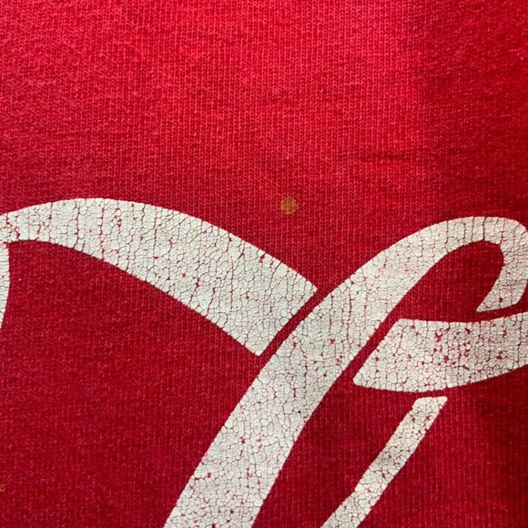 Coca-cola Vintage T-Shirt Mens Sz L Large Red With White Logo Flaws - Picture 5 of 9